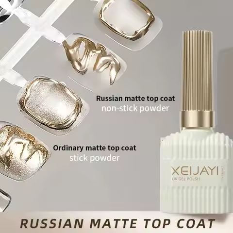 15ml Russian Matte Top Coat Nail Gel Non-stick Powder Semi-permanent Matte Top Nail Gel Varnish Nail