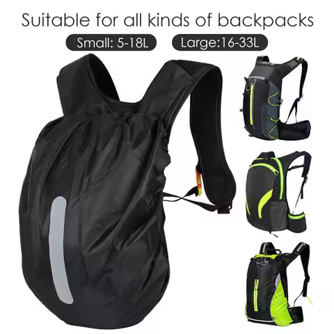 Reflective Waterproof Backpack Rain Cover Outdoor Sport Night Cycling Safety Light Raincover Case Ba