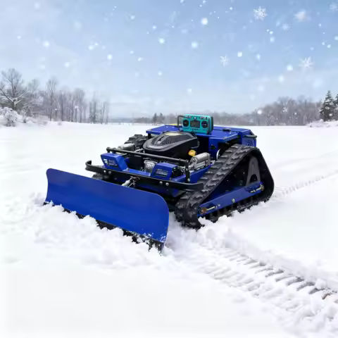 Customized RC Lawn Mower, Rechargeable Remote Control Grass Cutter with Snow Shovel, Safe and Durabl