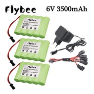 ( SM plug ) 6V 3500mAh NIMH Battery / 6V Charger For RC Electric Toys Cars Boats Robots Trucks Tanks