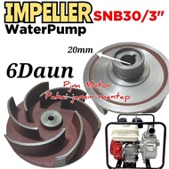 Impeller Kipas pompa air alkon Pompa air irigasi sawah wp20 wp30 wp50 wp80 2 inci 3 inci in 6 daun