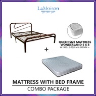 LaMoison SET Queen Bed Frame With Queen Mattress Katil Queen Tilam Queen 8INCH - CM-BF22