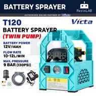 (Twin Pump) Victa T120 Battery Sprayer Pump Mesin Pam Racun Bateri Turbo Double Pump Water Jet