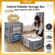 《Mega Deal》84/105L Large Clothes Storage Box Foldable Oxford Box Frame Storage Box clothes organizat