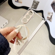 Compatible For SAM Galaxy Z Fold 7 FOLD7 Case HD-Clear PC Hard Colorful Lens Hinge Protector Magneti