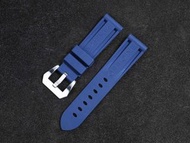(包郵)PANERAI-22mm/20mm (代用) 藍色 Blue Color 橡膠混合物代用膠錶帶配精鋼錶扣