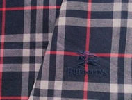 Burberry 藍色 Nova Check 古董手帕 - 口袋巾 17 x 17 英吋