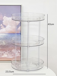 SG Seller] Net Red 360 Degree Rotating Fashion Acrylic Transparent Cosmetic Storage Box Desktop Dres