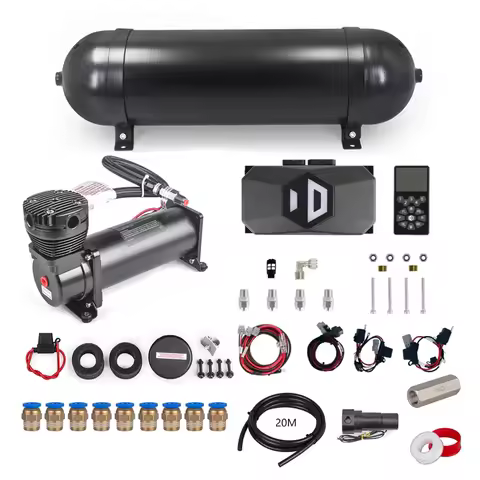 Universal Air Ride Suspension Kit Air Management Kit System &3 gallon Air Tank &3/5 pressure gauge &