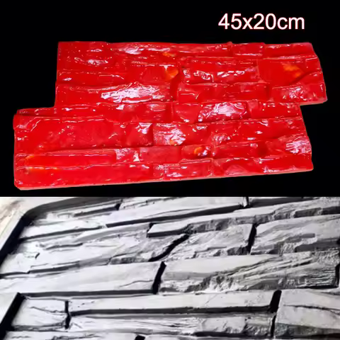 Colorful Cement Wall Art Mold Garden Antique Building Imprint Tool Polyurethane Wall Printing Mold