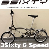 * Free Delivery * 3Sixty 3-FOLD BICYCLE | 6-SPEED | STURMEY ARCHER HUB | 16" WHEELS | CAN BRING ON MRT