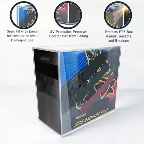 2PCS Elite Coach Box (ETB) acrylic stackable trading card display box, used for trading cards, colle