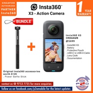 Insta360 X3 Action Camera + Bundle Insta360 Power Selfie Stick