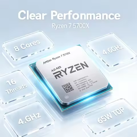 Desktop Processor AMD Ryzen 7 5700X 8C16T 65W Suitable for B450 B550 X570 AM4 Mainboard No Cooler