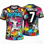 Ronaldo fan commemorative No. 7 football jersey 3d Printing Autumn Sports Dry Quickly Child T-Shirt 