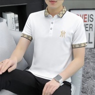 ZeroDis Men's Business Casual POLO Shirt Short Sleeve Trend Lapel T-Shirt Top