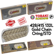TOBAKI RACING GOLD CHAIN ORING PREMIUM DRIVEN CHAIN RANTAI EMAS 428 132L 415 132L LC135/Y15ZR/RS150/