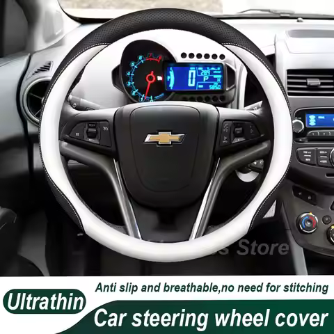 Leather Car Steering Wheel Cover For Chevrolet Sonic Aveo 2012-2020 2021 2022 Auto Steering Wheel Ch