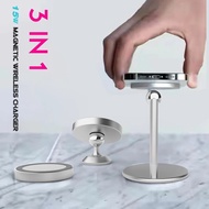 15W Magnetic Charger Qi 3 in 1 mag Car Charger For iPhone 13 12 Pro Max Samsung Huawei Xiaomi