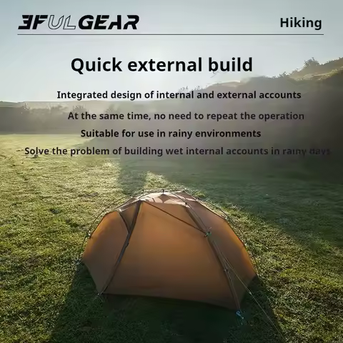 3F UL GEAR Camping Tent Single 15D Nylon 3/4 Season Tent Ultralight Portable Outdoor Double Layer Cl
