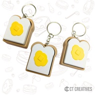 Butter Toast Clicker Fidget Toy 3D Printed Keychain Clicker Keychain