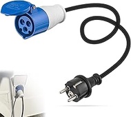H07RN-F 3G2.5 Camping CEE Adapter Cable, 230 V 16 A Schuko Socket for Boat, 35 cm Motorhome Plug, 2-