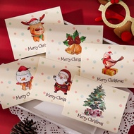 6 Pcs Cartoon Cute Merry Christmas Postcards with Envelope Thanksgiving Gift Cards