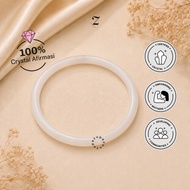 LY - Zupazupazuu I Bangle White Moonlight Agate 6mm - Bangle - Bangle Bracelet - Increase Positive E