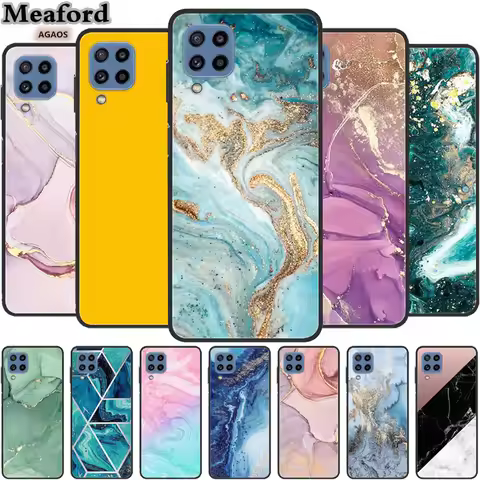 For Samsung Galaxy A12 Case Marble TPU Silicone Soft Phone CoverFor Samsung Galaxy M12 Case Samsung 