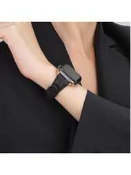 1 banda elegante de cuero delgado compatible con Apple Watch para mujeres deporte delgado de 38mm 40mm 41mm 42mm 44mm 45mm 49mm, correa para Series Ultra 9/8/7/6/5/4/3/2/1 SE