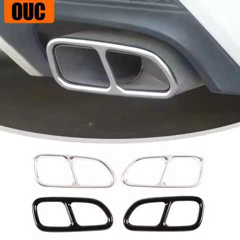 Car Stainless Steel Tail Throat Exhaust Pipe Muffler Tip Cover Trims For Mercedes Benz CLA SLK C117 