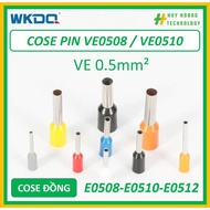 Copper pin connector with wire press 0.5mm E0508 E0510 E0512 VE0508 VE0510 VE0512