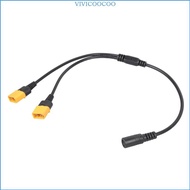 VIVI 39cm Double XT60 Male to 5 5mm Female Power Transfer Cable Connectors Cable Plastic Texture for