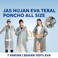 Yooyee Jas Hujan EVA Original Tebal Poncho Warna Polos Model Korea / Jas Hujan Plastik EVA raincoat 