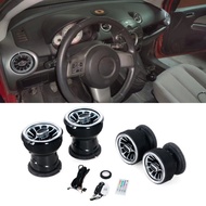 Car 4PCS LED Front Dashboard AC Air Condition Vent Outlet Turbo Interior Trim For Mazda 2 2007-2012