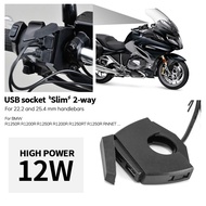 Motorcycle Dual USB Charger Plug Socket Adapter For BMW R1250R R1200R R1250RS R1200RS R1250RT R1200R