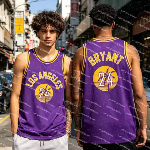 Men's Children's LA Lakers NO.24 Basketball Sports Crewneck Vest Summer Sleeveless Legendary Player