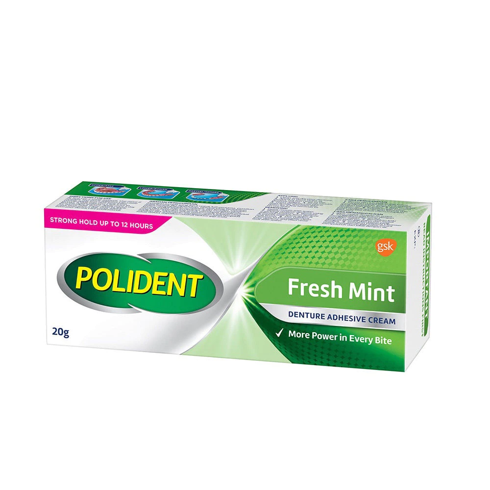 Polident โพลิเดนท์ ครีมติดฟันปลอม Fresh Mint เฟรช มินท์ 20g.