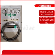 PEJON PROXIMITY SENSOR 8MM DC3 WIRE NPN NO(LJ18A3-8-Z/BX-D6-36)