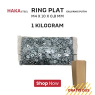 M4 PlateRing 1 KG / WP 4x10x0.8 Kiloan 1Kg White Washer Plate 4 mm (1 Kilogram)