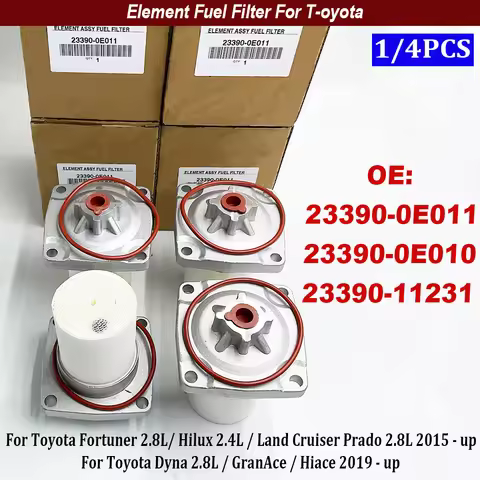NEW 1/4PCS Diesel Filter Element 23390-0E011 23390-0E010 23390-11231 Replace Accessories For T-oyota