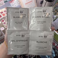 ​全新現貨 Byredo 白色浪漫 Blanche 沐浴露及身體乳/荒漠孤魂 Mojave Ghost/非洲之旅 Bal D'Afrique 身體乳 10ml 旅行試用裝大熱小樣