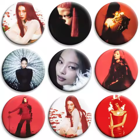 KPOP JENNIE Solo Album RUBY Enamel Pin Creative Brooch Lapel Pins Metal Badge for Bag Clothes Decor 