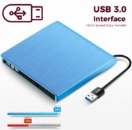 拉絲USB外置DVD刻錄機新款新機芯光驅 台式通用（藍色）