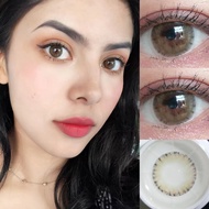 【ready stock & give gifts】2pcs Colorful  Contact lens Yearly use  Amber Beauty lenses degrees0.00-8.