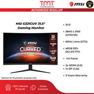 MSI G321CUV 31.5" Gaming Monitor | 4ms(GTG) | 60Hz | 3840x2160 (UHD/4K) VA Panel | HDMI(2.0) x2 + DP