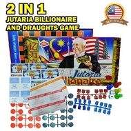 2 in 1 Jutaria Billionaire and Draughts Board Game Classic Fun Challenge Family Friend/Papan Permain