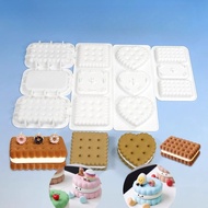 Emoji Sandwich Biscuit Silicone Mousse Mold Round Heart-Shaped Rectangular Cake Chocolate Baking Mol