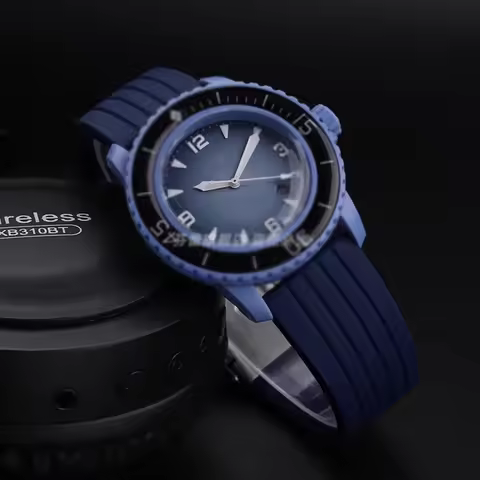 22mm Silicone strap For Swatch X Blancpain Five Oceans Fifty Fathoms Watchband Striped rubber wristb