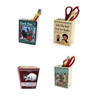 Reading Vase Pencil Holder,F*ck You and These Plants Cat Book Pencil Holder Pencil Cases Boxes